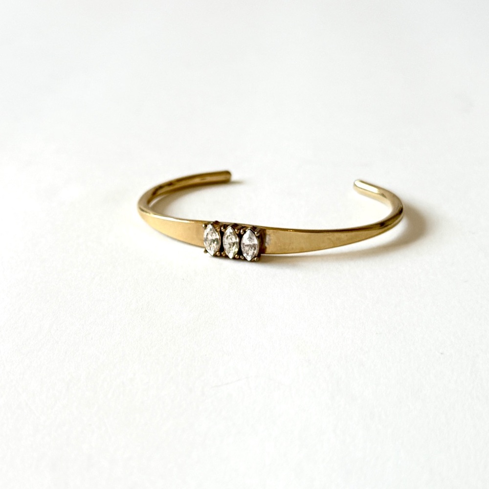 Lee Angel for NEIMAN MARCUS | NWT | Classic Gold Cuff With Marquis Crystals - Picture 2 of 8